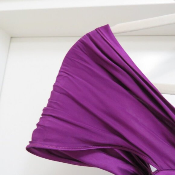 AMUR Winnie Off the Shoulder Purple 100% Silk Top - Size XXS NWT - Picture 6 of 14